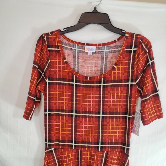 LuLaRoe Ana Women's Medium Plaid Long Maxi Dress New with Tags. 18 inches armpit - Picture 2 of 3